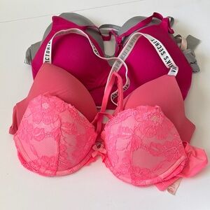 Victoria's Secret Pink and Gray Bra Collection